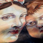 Close-up of chalk drawing