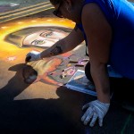 Artist with Drawing